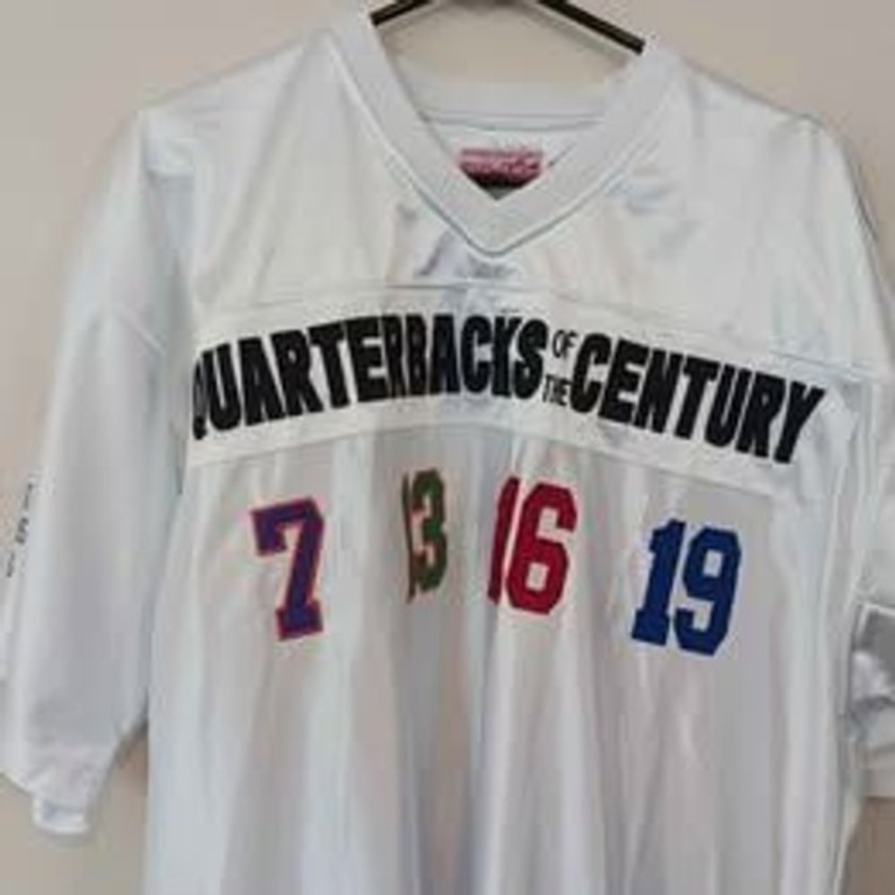 Mitchell & Ness Mens Football Jersey 2XL White Quarterbacks of the Century
